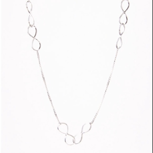 Sterling silver sideways infinity necklace 18"