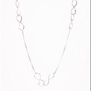 Sterling silver sideways infinity necklace 18"