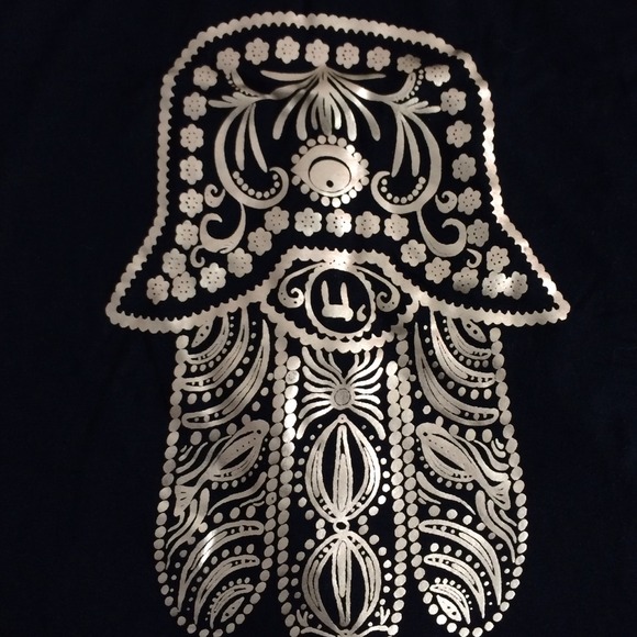 Black Hamsa razorback crop top - Picture 2 of 3
