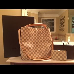 💰SOLD💰Louis Soffi Damier Azur Handbag/Wallet