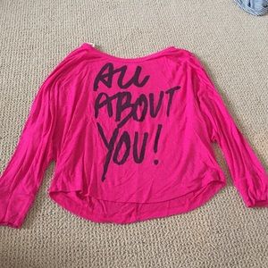 Hot pink long sleeves top. Worn once