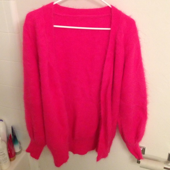 Hot pink mink hair outerwear