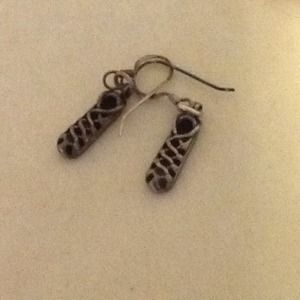 Adorable antique silver earrings with lapis