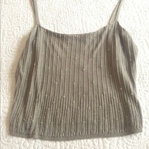 Laundry Silk beaded tank.