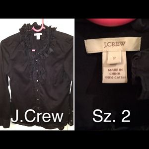 J. Crew ruffled tuxedo-style button down