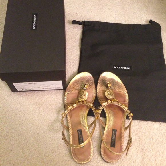 Dolce Gabbana gold sandals