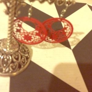 Red earrings