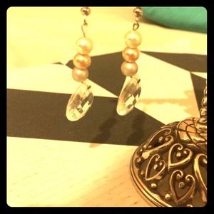 Pearl diamond earrings