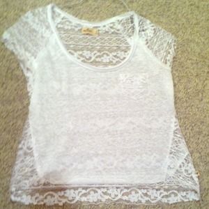 Hollister White Lace Top