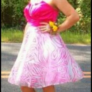 pink zebra prom dress