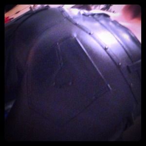 Rare Sexy Studded Leather Black Punk Rocker Pants