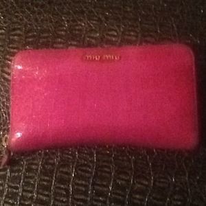Pink miu miu zipper wallet