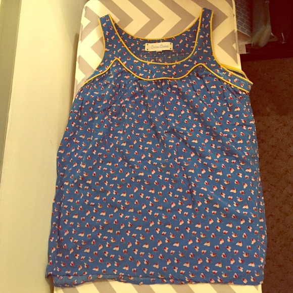 Blue floral flowy tank from Francesca's