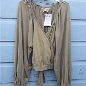 Free People Mehaya solid wrap top