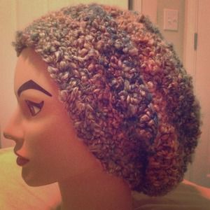 Homemade crochet beanie by Sarah Ballard