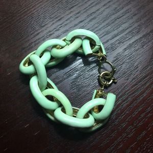 Mint enamel link bracelet