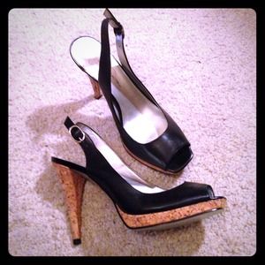 Jessica Simpson peep toe pumps w/cork heel