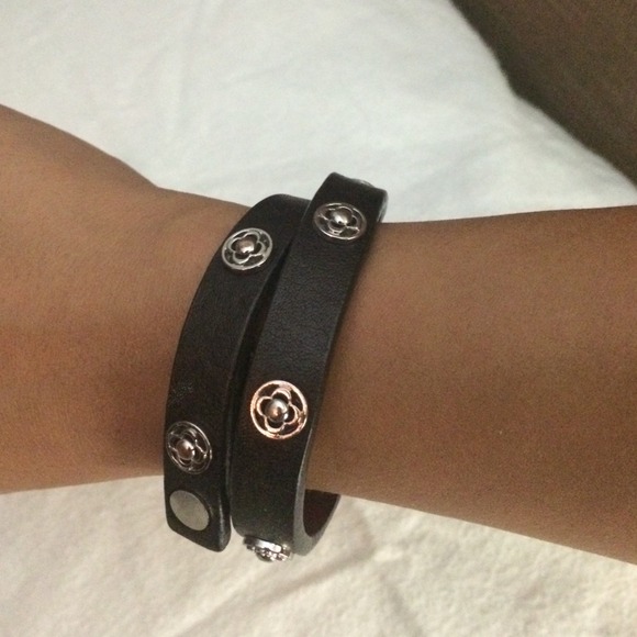 Stella and Dot wrap bracelet - brown with silver