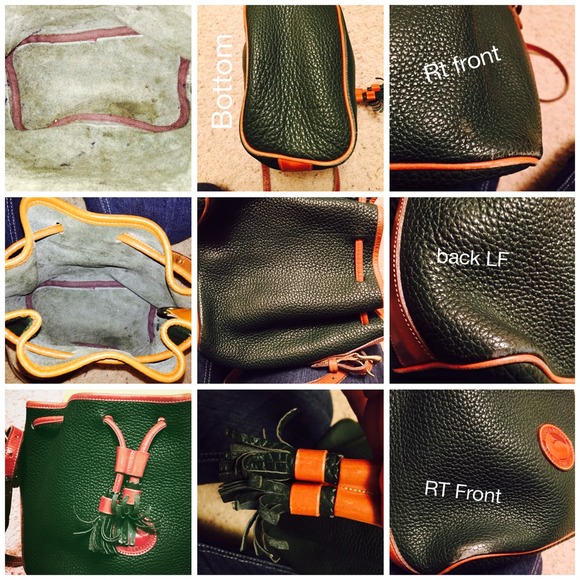 Vintage drawstring bag AWL green and tan. - Picture 3 of 4