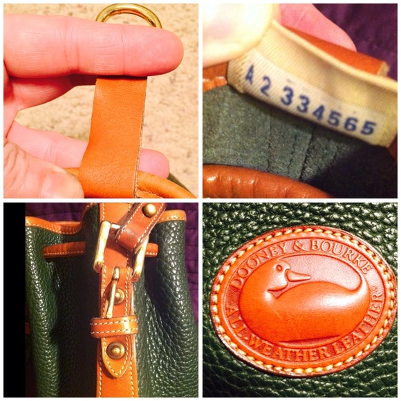 Vintage drawstring bag AWL green and tan. - Picture 2 of 4