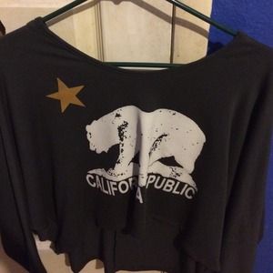 Cali flag long sleeved crop top hoodie