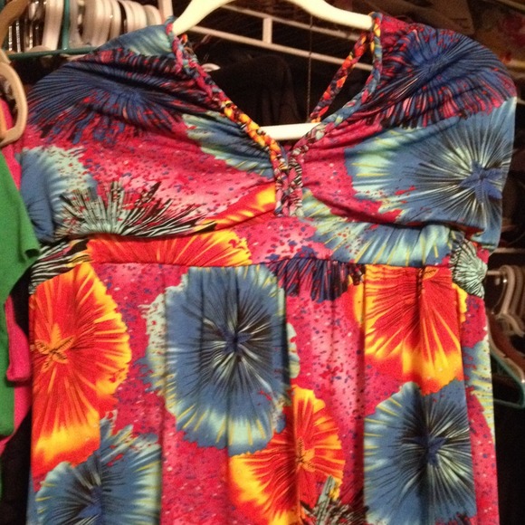 Muti colored halter long dress