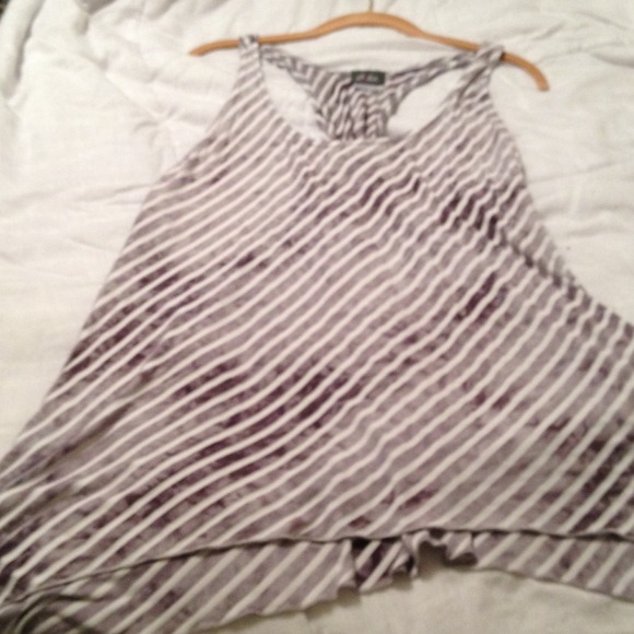 Gray and white tank top