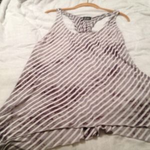 Gray and white tank top