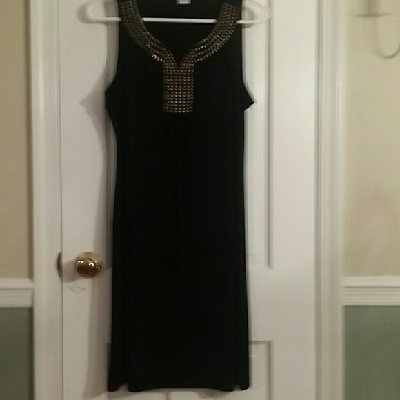 Slinky black dress,  Liz Claiborne, great neckline
