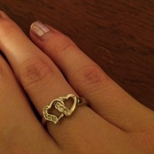Double hearts ring