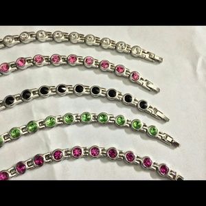 Stainless steel bracelet with Swarawsky crystals