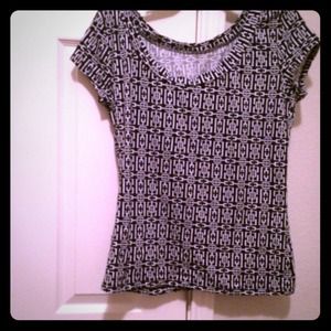 New York & Company - black & white cotton top