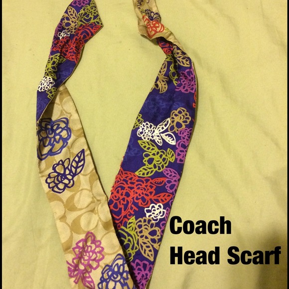 Coach Double Sided Head Scarf