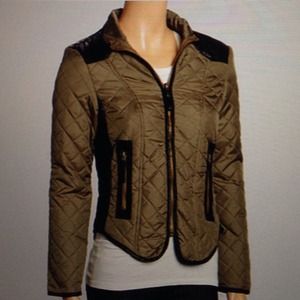 Olive green quilt jacket