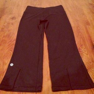 Lululemon cropped yoga pants with back slit