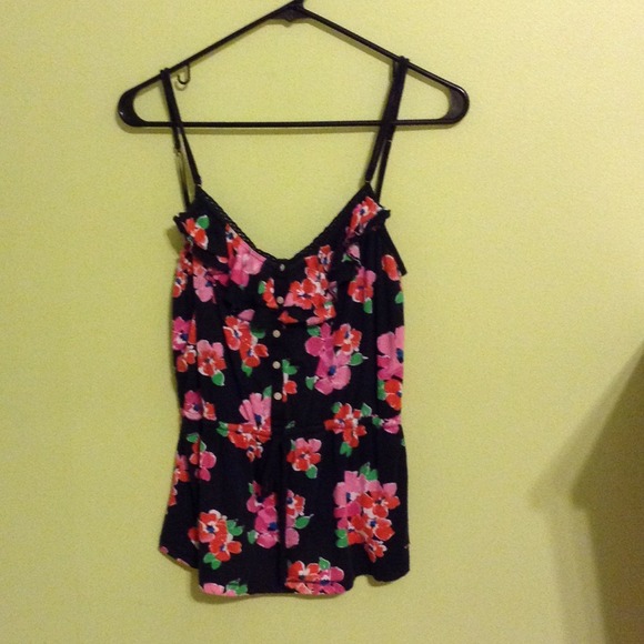 Floral Tank w Drawstrings