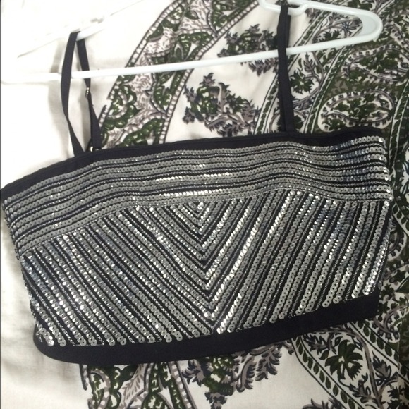 sequined crop top