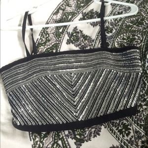 sequined crop top