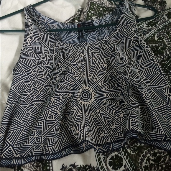 cream and navy kaleidoscope tank top
