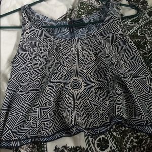 cream and navy kaleidoscope tank top