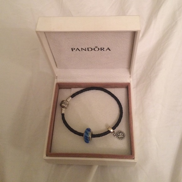 Authentic Pandora bracelet with 2 pandora charms! - Picture 1 of 2