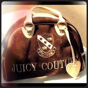 Juicy Couture Brown Velour Bowler Bag!