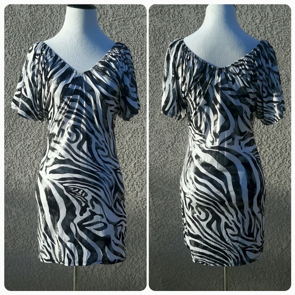 Shimmering Zebra Print Dress