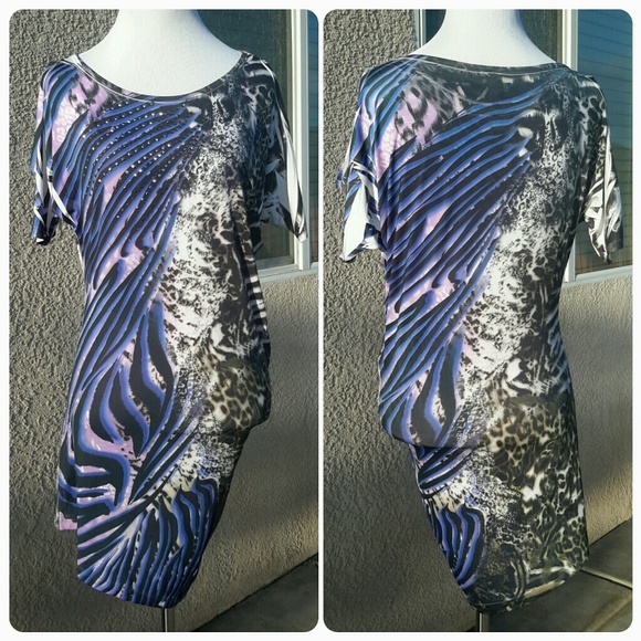 Asymmetrical Animal Prints Dress
