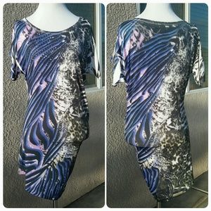 Asymmetrical Animal Prints Dress