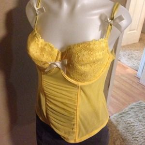yellow lingerie top with bows