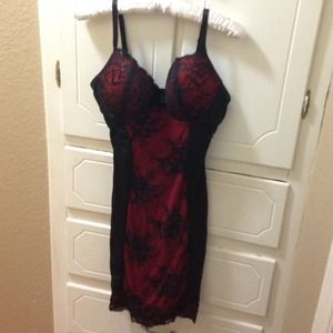 red & black lace lingerie