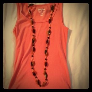 💗The Limited Coral and Brown Beaded Necklace💗