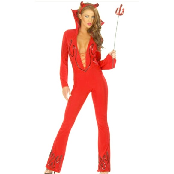 Halloween costume devil with purse