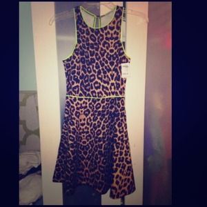 Charlotte Russe Leopard dress with neon trim